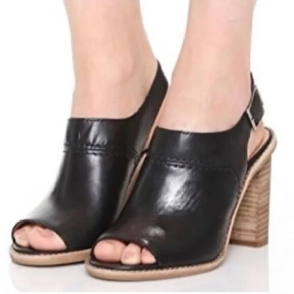 Madewell Marie Black Leather Slingback Sandal Size 10 - Picture 1 of 15